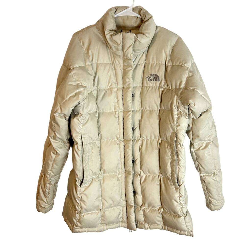 The North Face 600 Fill Vintage Puffer Parka Womens Size Large Cream Silver 2008